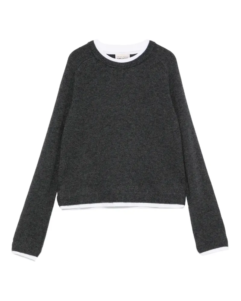 Semicouture Pullover im Layering-Look - Grau Grau