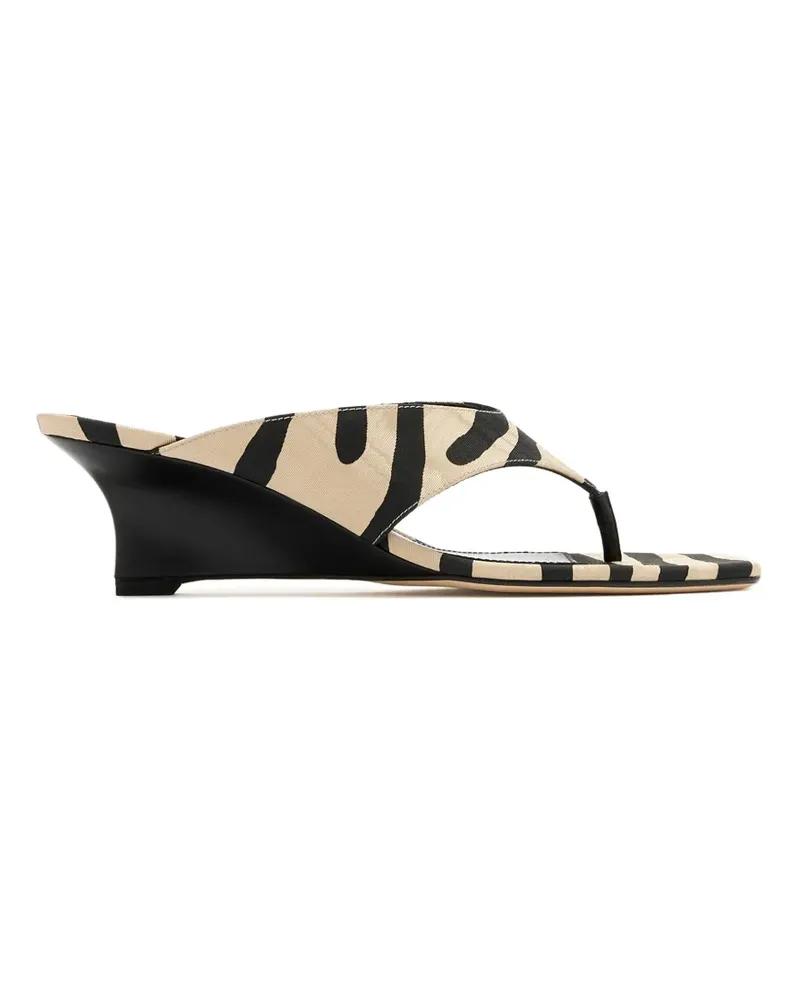 Stuart Weitzman Wedge-Sandalen mit Zebra-Print - Nude Nude