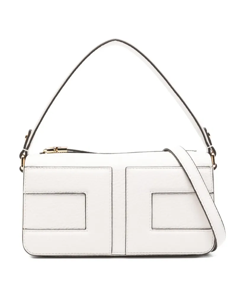 Elisabetta Franchi Schultertasche mit Logo - Nude Nude