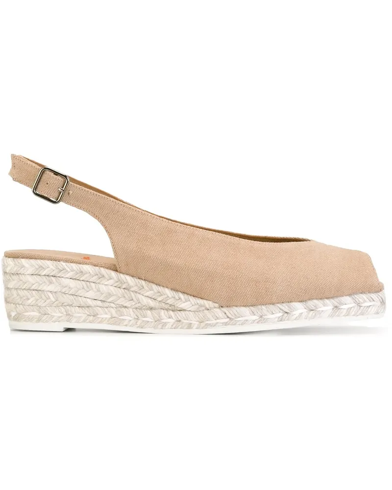 Castañer Wedge-Sandalen mit Bastsohle - Nude Nude