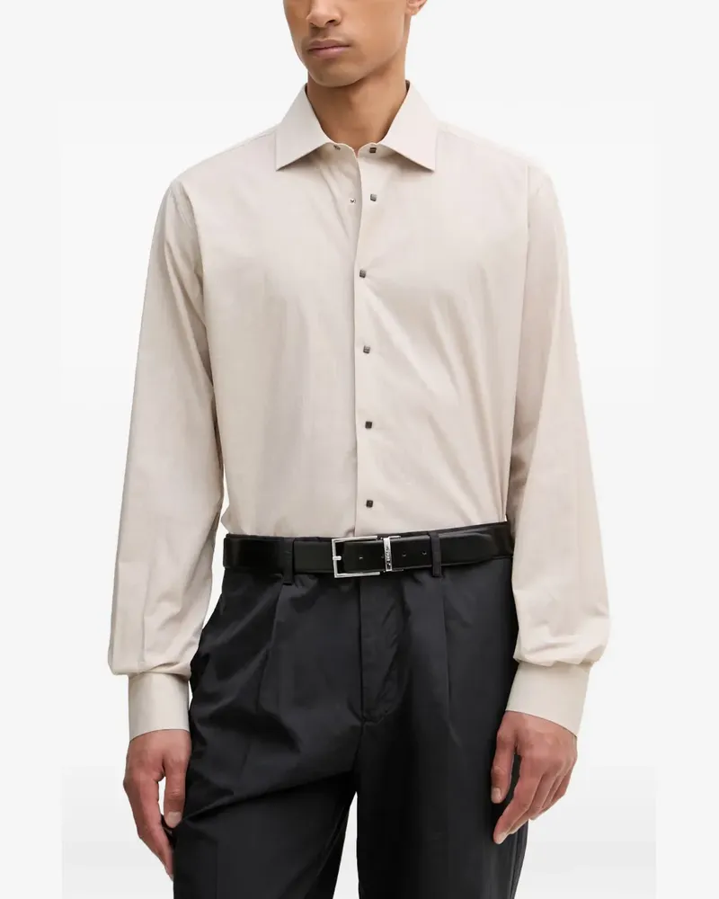 Karl Lagerfeld logo-plaque long-sleeve shirt - Nude Nude