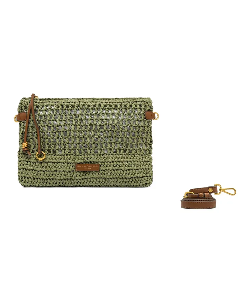 Gianni Chiarini small Nefeli crochet zip pouch bag - Grün Grün