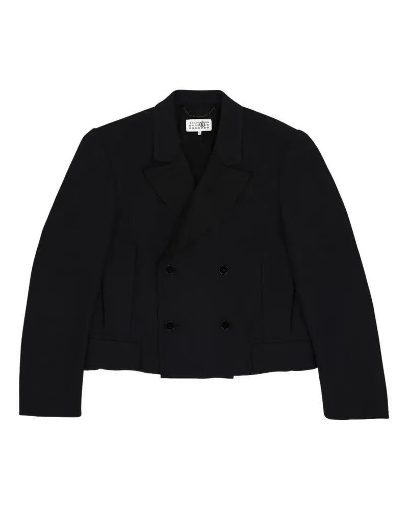 Maison Margiela Doppelreihige Cropped-Jacke - Schwarz Schwarz