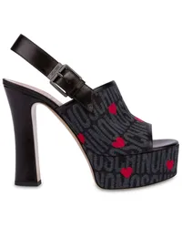 Moschino Denim-Sandalen mit Slingback-Riemen Schwarz