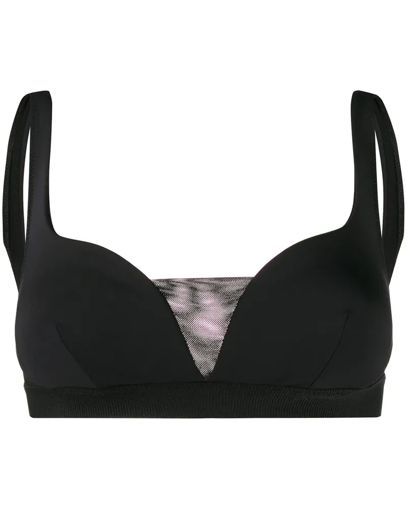 Stella McCartney Bikinioberteil mit Kontrasteinsatz - Schwarz Schwarz