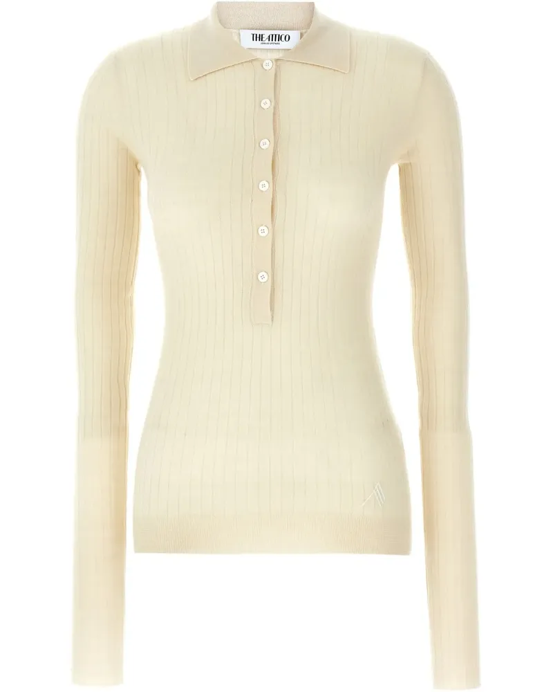 ATTICO Gerippter Pullover - Weiß Weiß