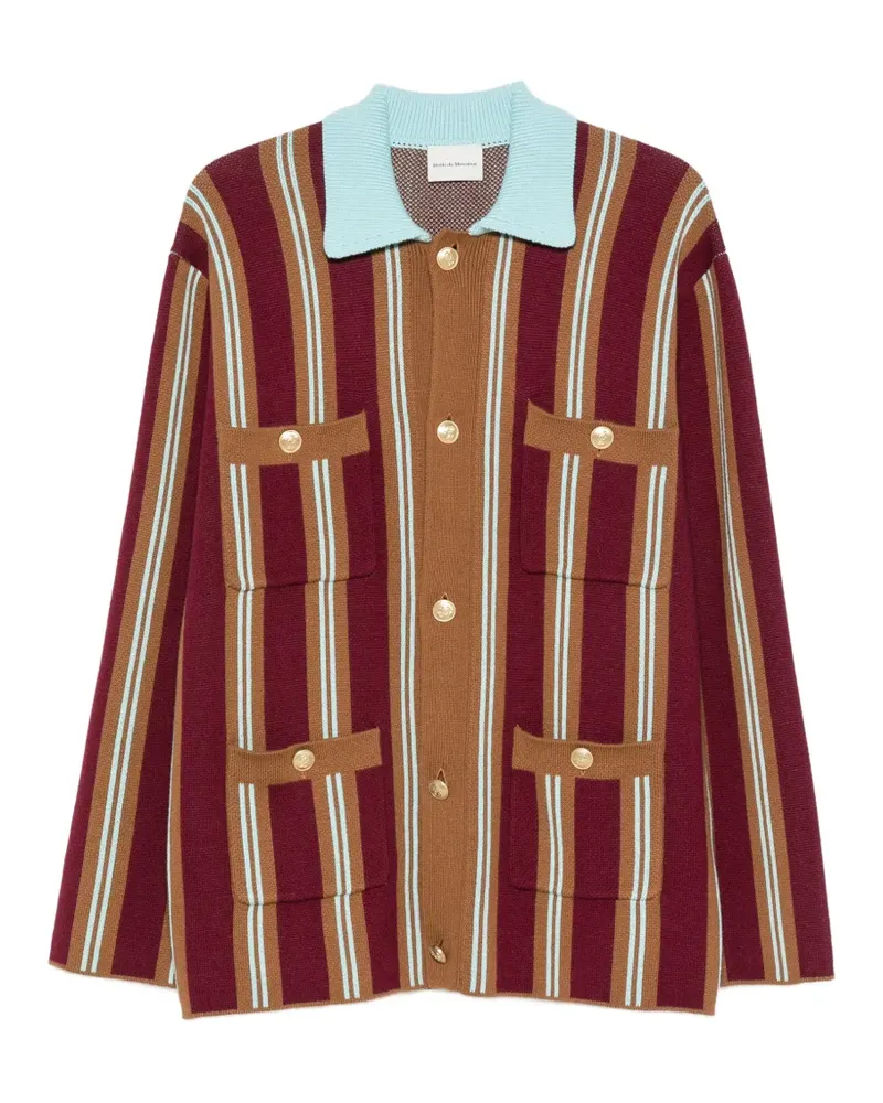 Drôle de Monsieur vertical-stripe cardigan - Rot Rot