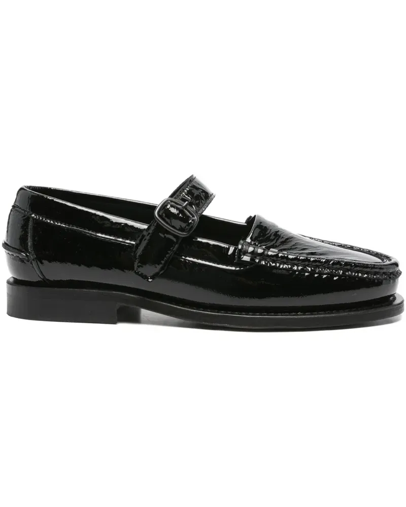 HEREU Blanquer Loafer mit Knitteroptik - Schwarz Schwarz