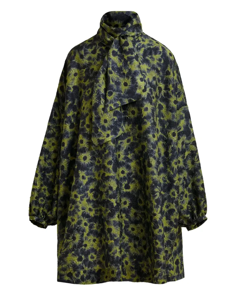 Essentiel Midikleid mit Blumen-Print - Grün Grün