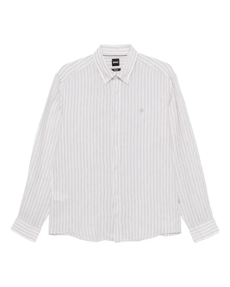 HUGO BOSS Gestreiftes Button-down-Hemd - Nude Nude