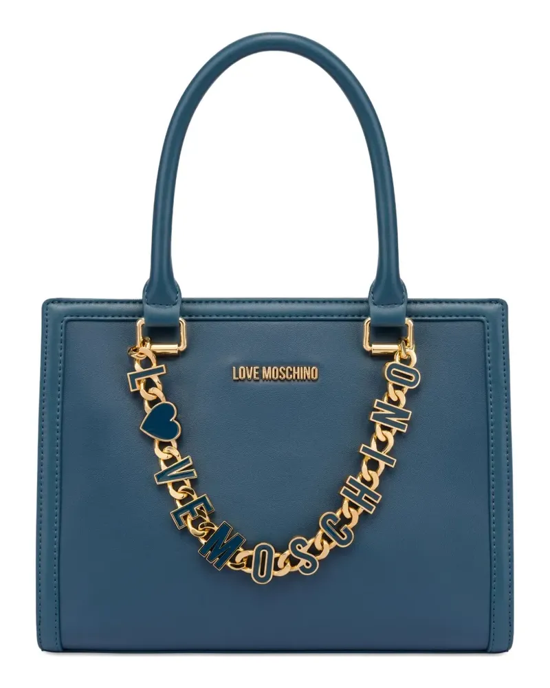 Moschino Tote Bag mit Logo-Schriftzug - Blau Blau