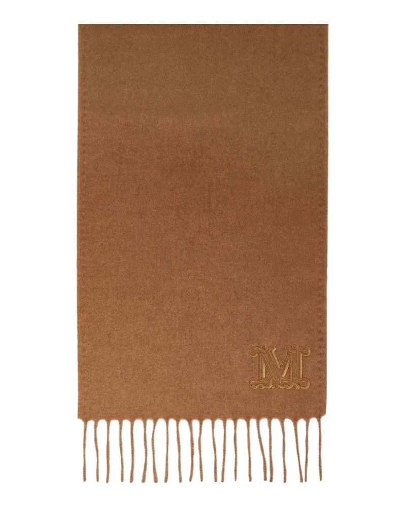 Max Mara Schal mit Monogramm-Stickerei - Braun Braun