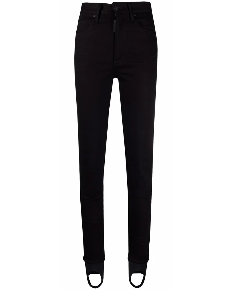 Dsquared2 Taillenhohe Jeans mit Steg - Schwarz Schwarz