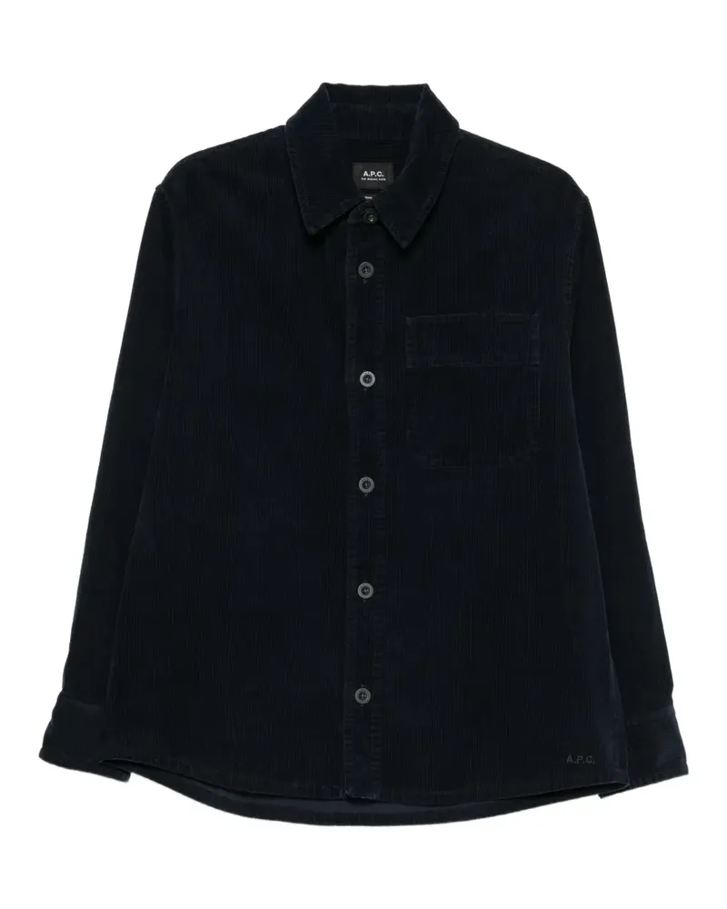 A.P.C. Cordjacke mit Brusttasche - Blau Blau