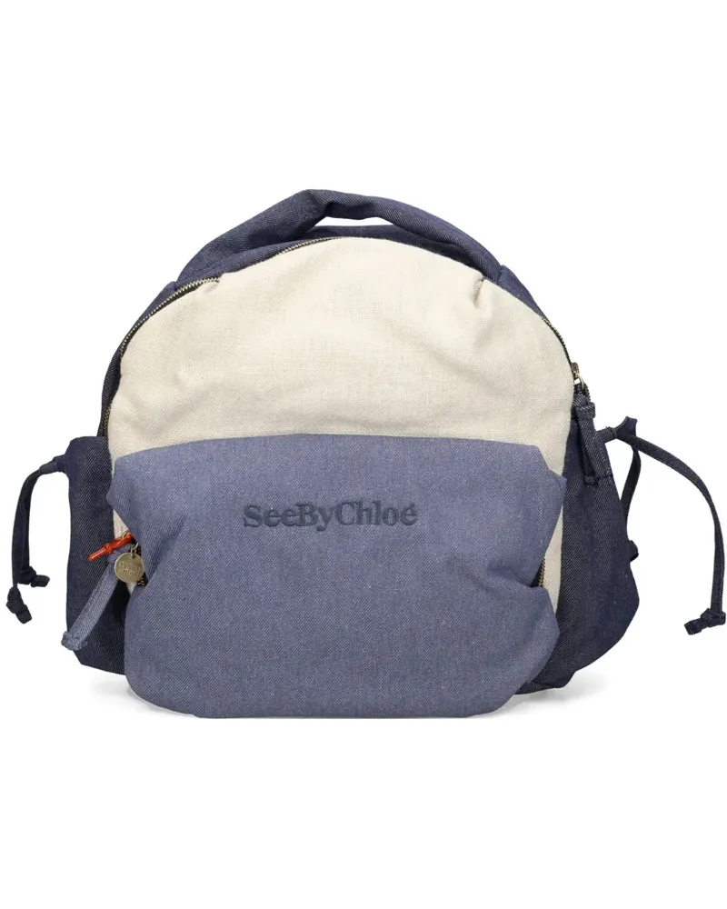 See by Chloé Rucksack mit Logo-Stickerei - Blau Blau