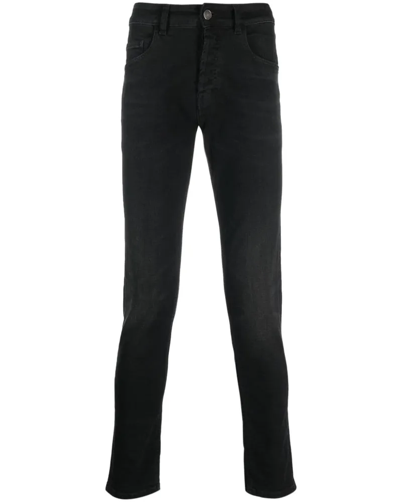 LARDINI Halbhohe Skinny-Jeans Grau