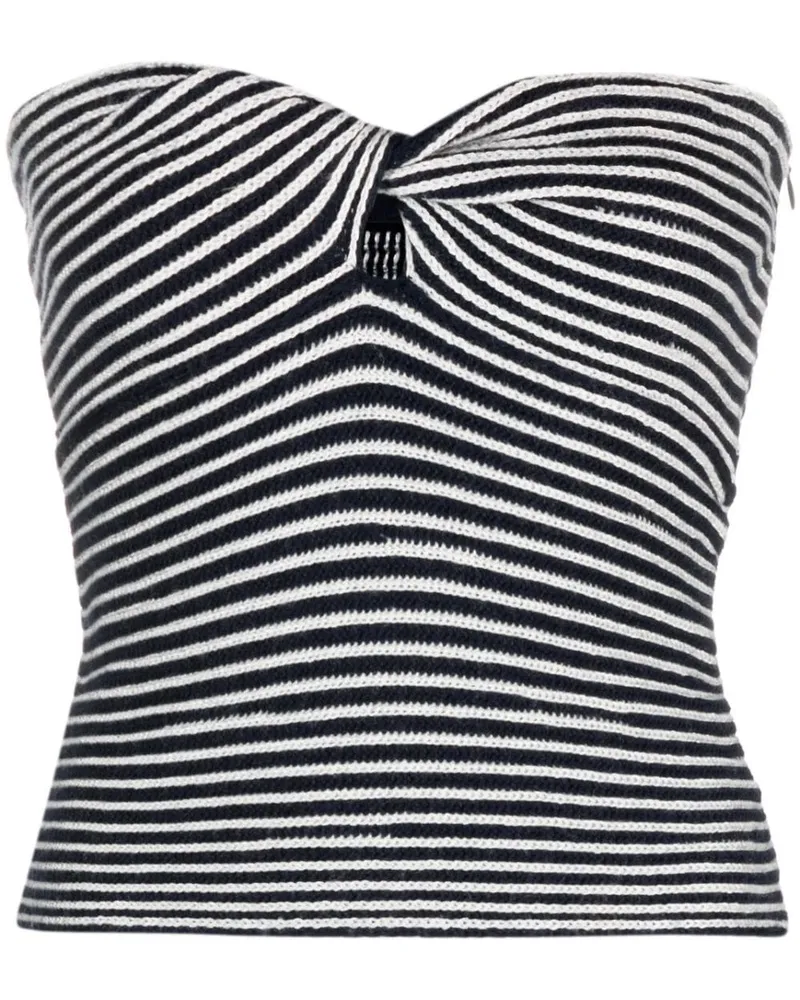 Zadig & Voltaire Gehäkeltes Twista Oberteil mit Streifen - Weiß Weiß