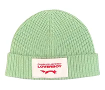 Grob gerippte Beanie - Grün