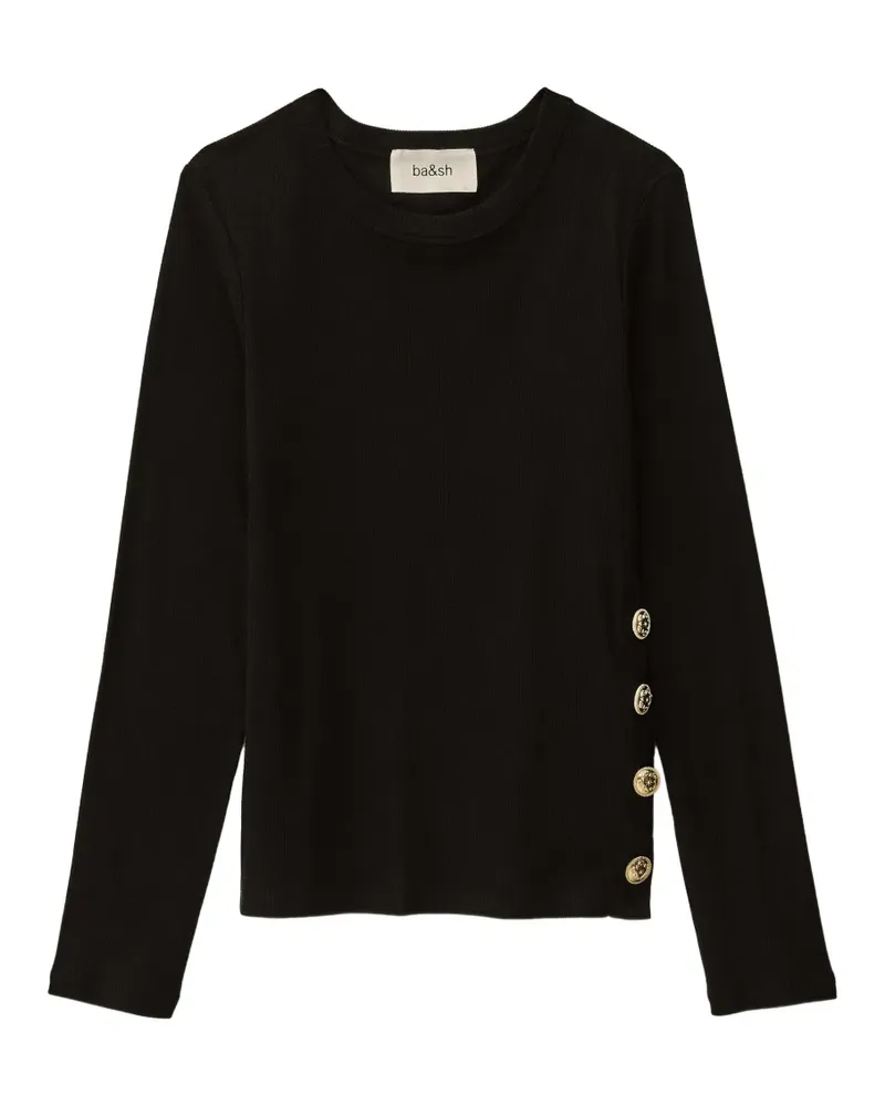 ba&sh Giulia buttoned-detail long-sleeve top - Schwarz Schwarz