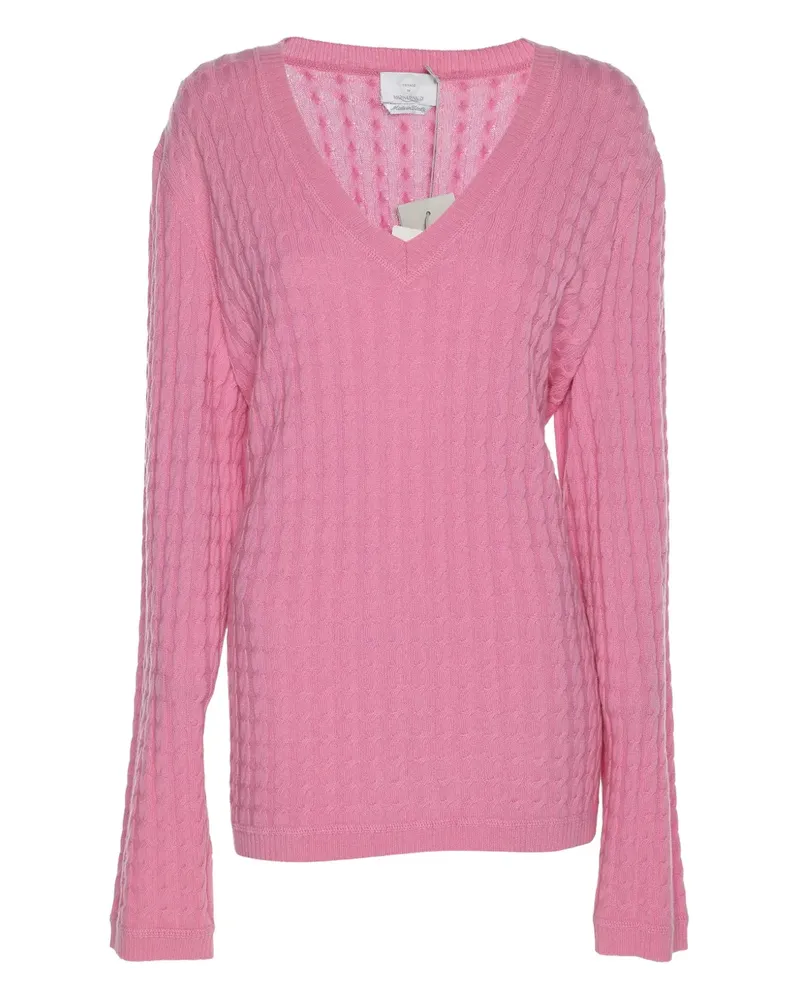 Marina Rinaldi Pullover mit Zopfmuster - Rosa Rosa