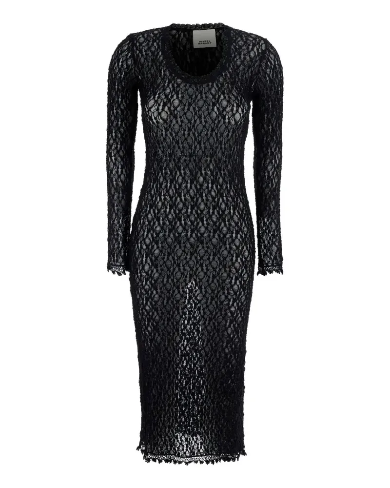 Isabel Marant lace-knit long-sleeve dress - Schwarz Schwarz