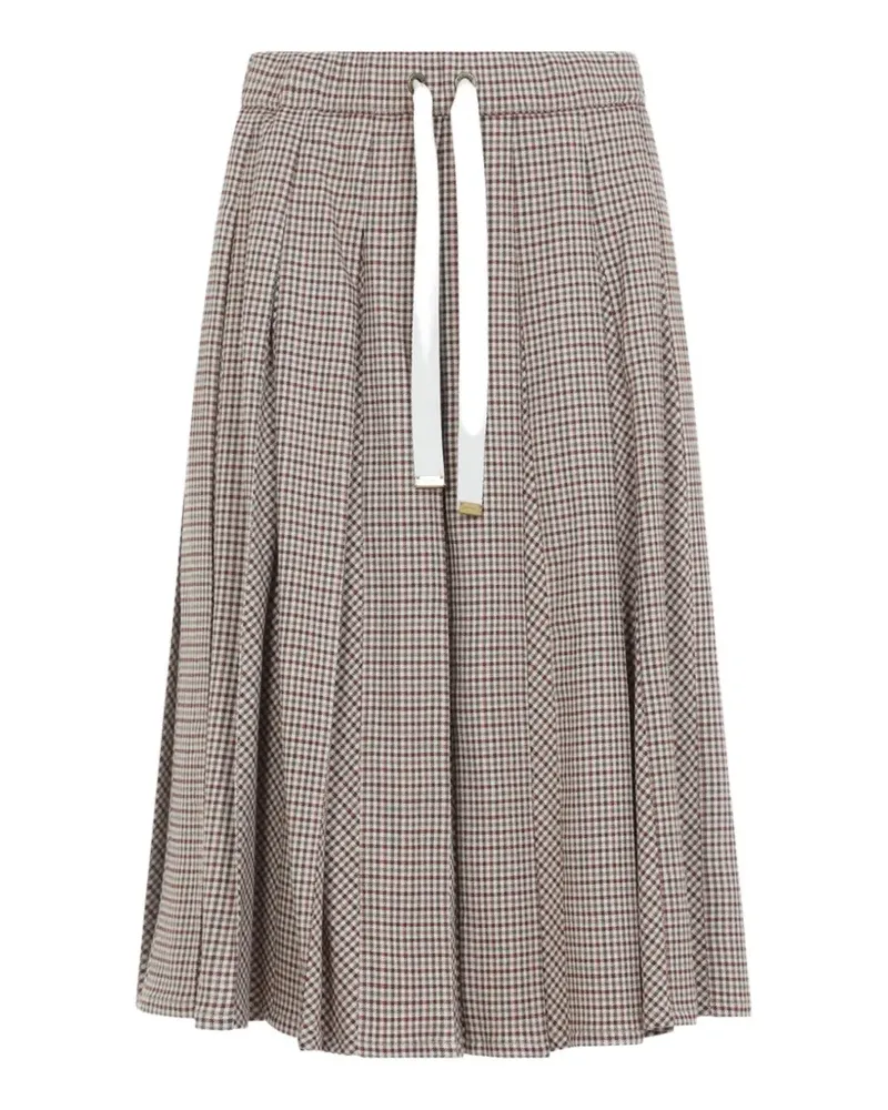 Moncler check-pattern pleated midi skirt - Braun Braun