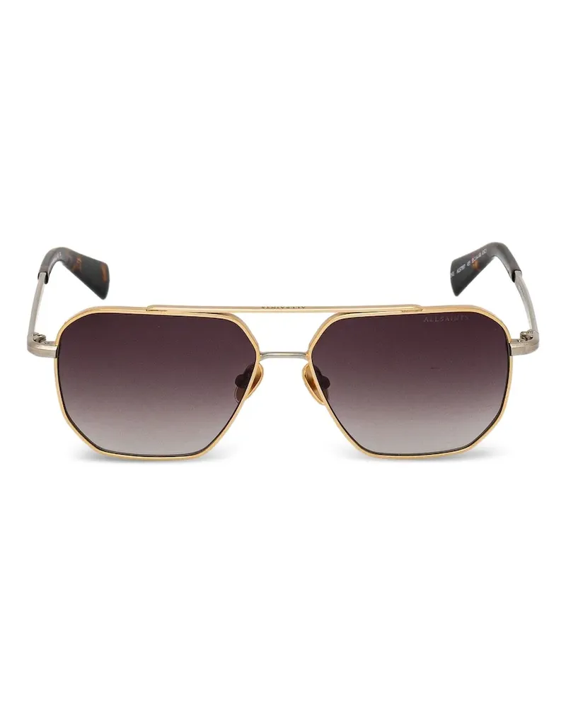 AllSaints Dune Navigator Pilotenbrille - Gold Gold