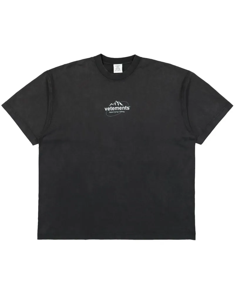 VETEMENTS Spring Water Logo T-Shirt - Schwarz Schwarz