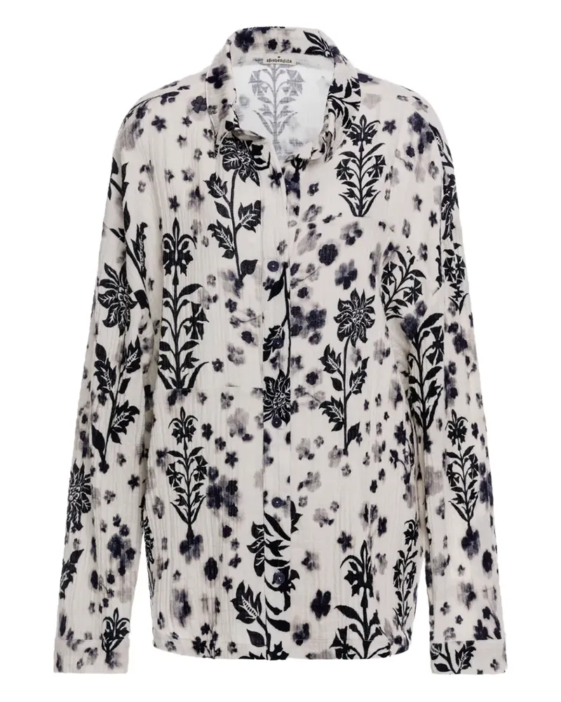 AGUA BENDITA Keshi Hemd mit Blumen-Print - Weiß Weiß