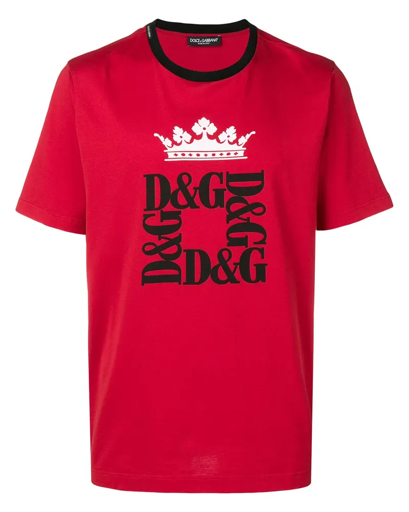 Dolce & Gabbana T-Shirt mit Kronen-Logo - Rot Rot