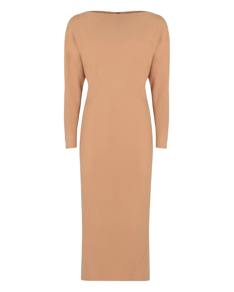 Alberta Ferretti Maxikleid mit U-Boot-Ausschnitt - Nude Nude