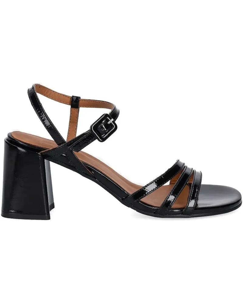 Billi Bi Knöchelriemen-Sandalen aus Lackleder 75mm - Schwarz Schwarz