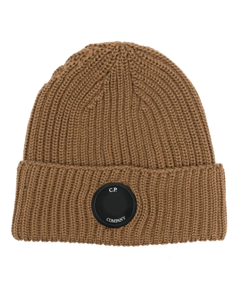 C.P. Company Beanie mit Linsen-Detail - Braun Braun