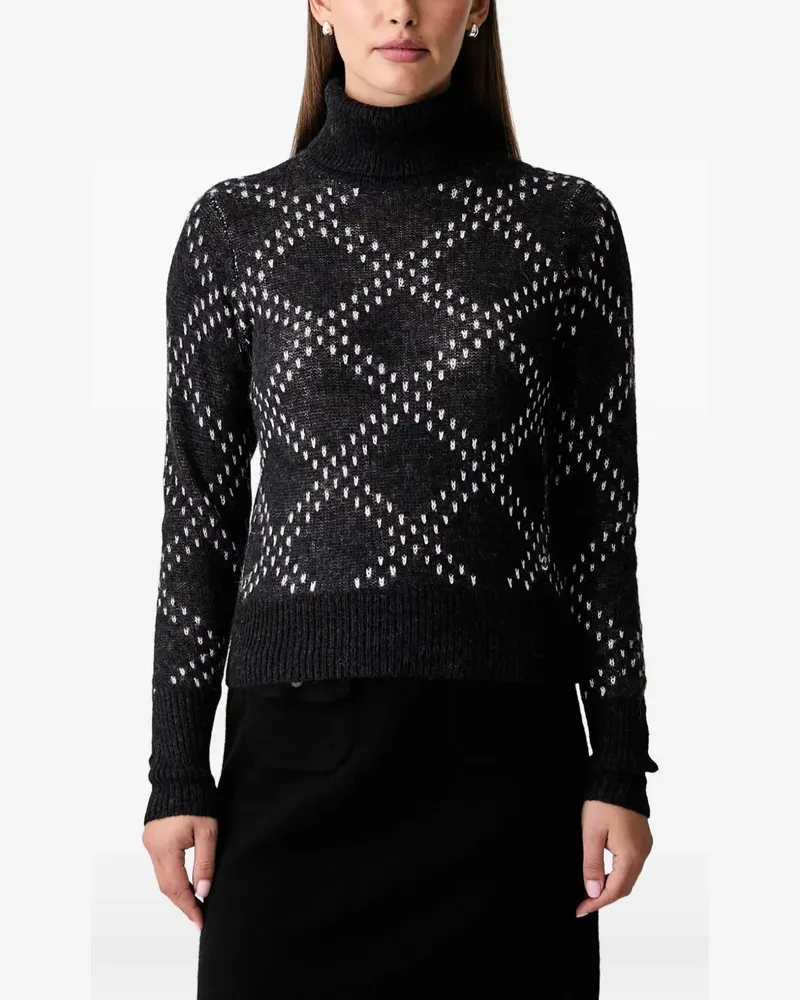 JOOP! diamond-knit roll-neck sweater - Schwarz Schwarz