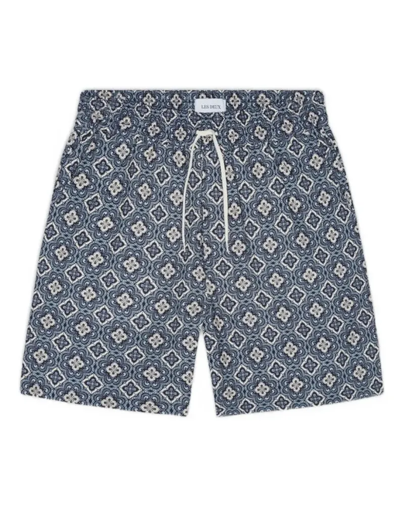 LES DEUX Harry Arabesque Shorts mit Kordelzug - Blau Blau