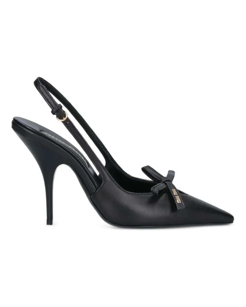 Miu Miu Slingback-Pumps mit Schleife - Schwarz Schwarz
