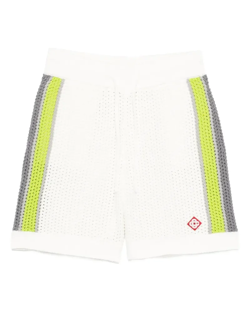 Casablanca Paris striped crochet shorts - Weiß Weiß