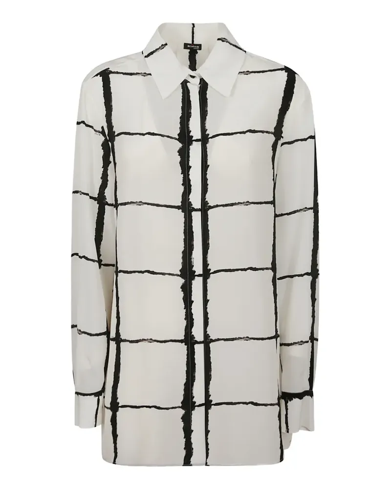 Kiton check-print silk shirt - Weiß Weiß