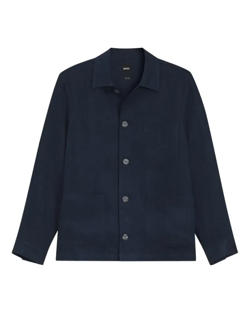 HUGO BOSS button-up patch-pocket jacket - Blau Blau