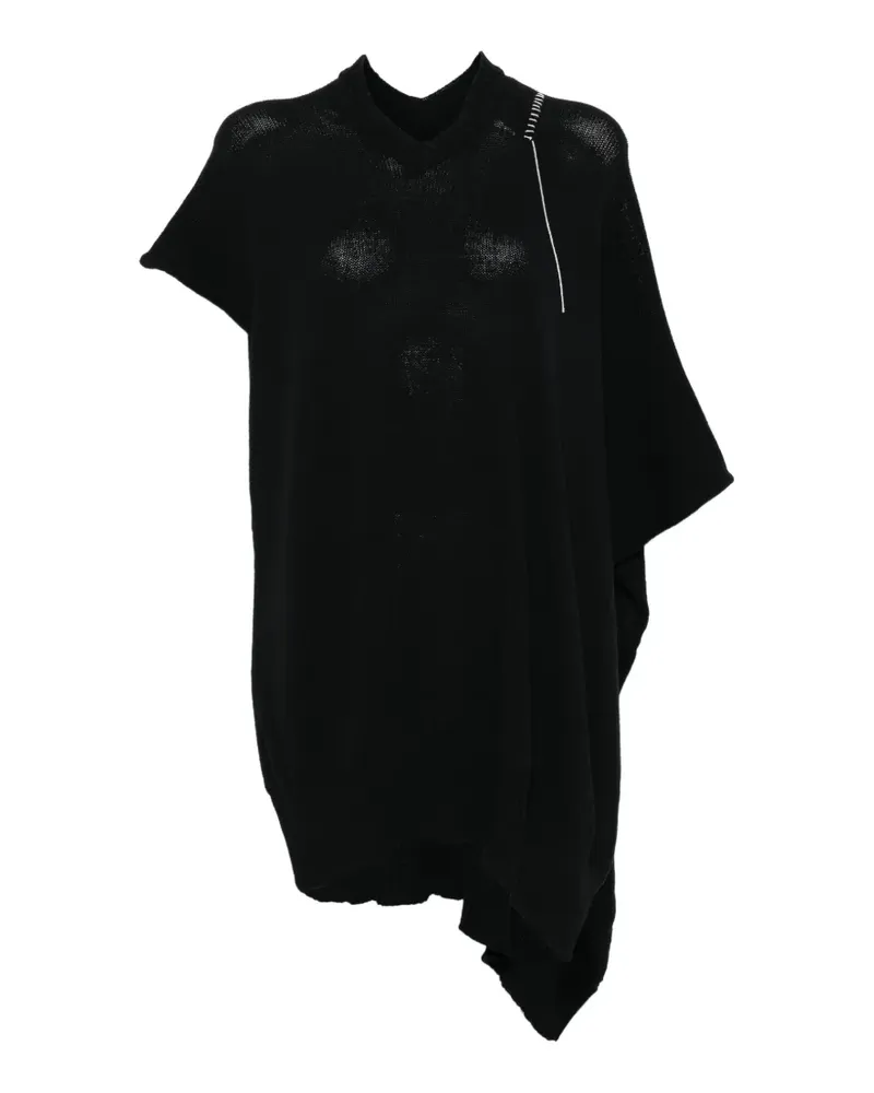 Isabel Benenato asymmetric poncho - Schwarz Schwarz