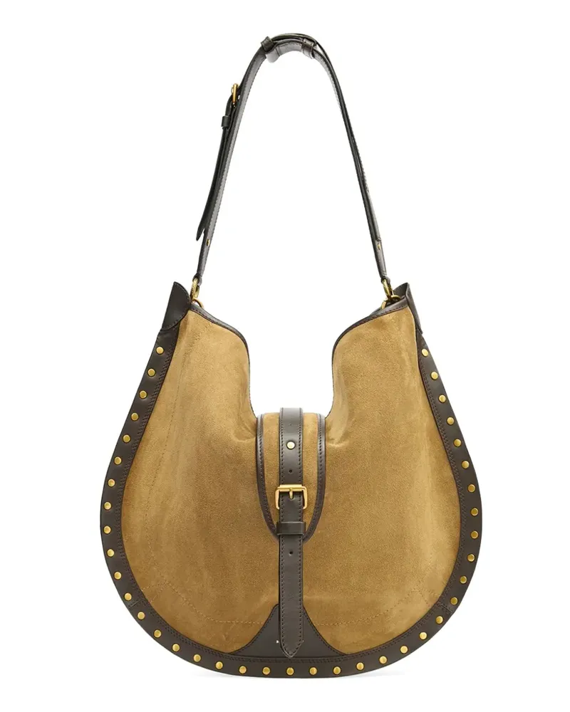 Isabel Marant Oskan Hobo Schultertasche mit Fransen - Nude Nude