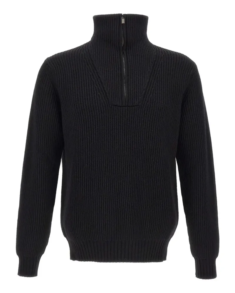 Filippo de Laurentiis ribbed quarter-zip sweater - Schwarz Schwarz
