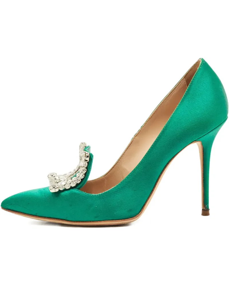 Manolo Blahnik Borlak crystal pumps - Grün Grün