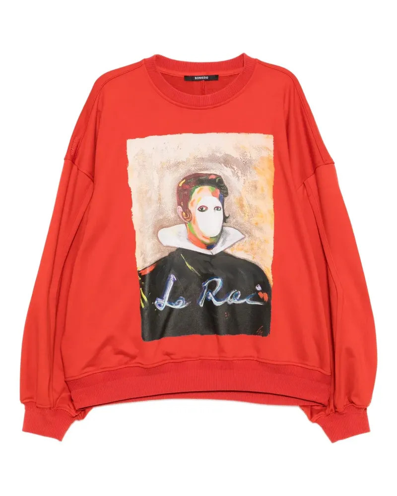 SONGZIO Sweatshirt mit Retro-Print - Orange Orange