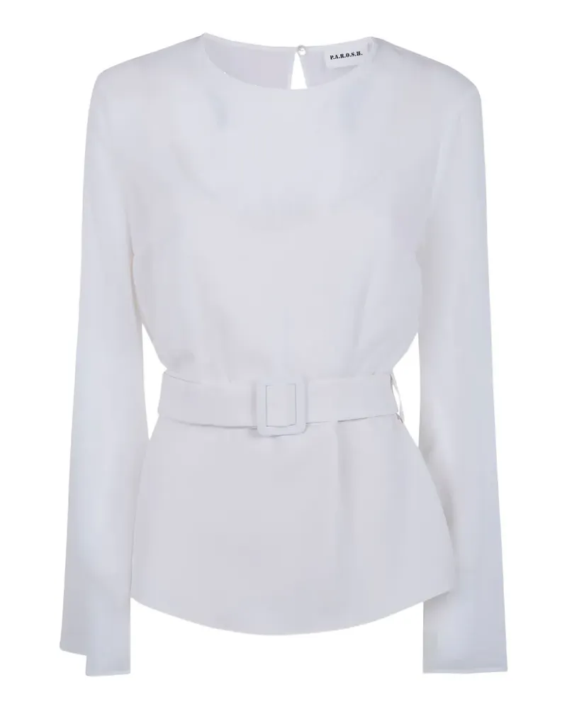 P.A.R.O.S.H. P.A.R.O H. Bluse mit Gürtel - Weiß Weiß