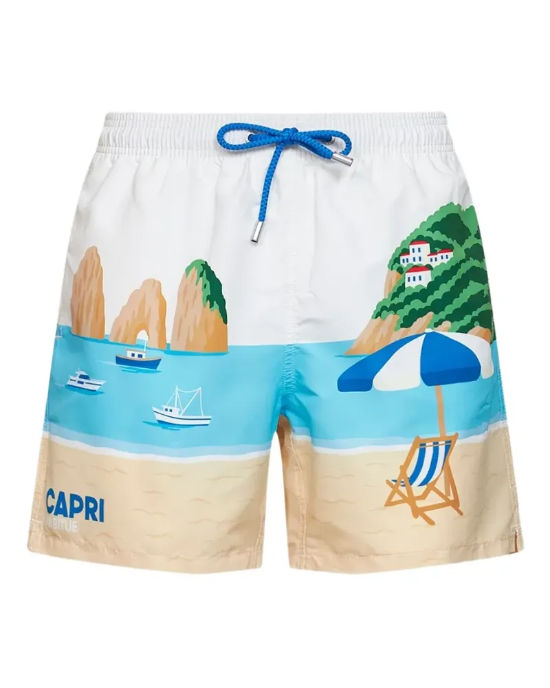 MC2 Saint Barth Badeshorts mit Print - Weiß Weiß