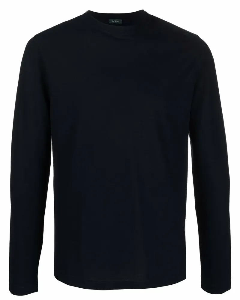 Zanone Langarmshirt mit Rundhalsausschnitt - Blau Blau
