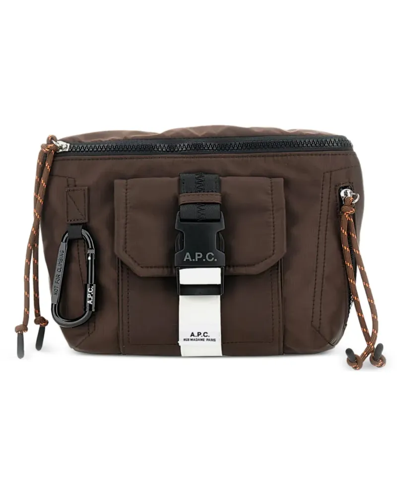 A.P.C. logo-patch shoulder bag - Braun Braun