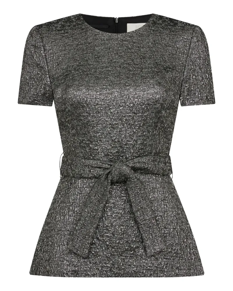 JANE Atelier Strukturiertes Villanelle Top mit Gürtel - Silber Silber