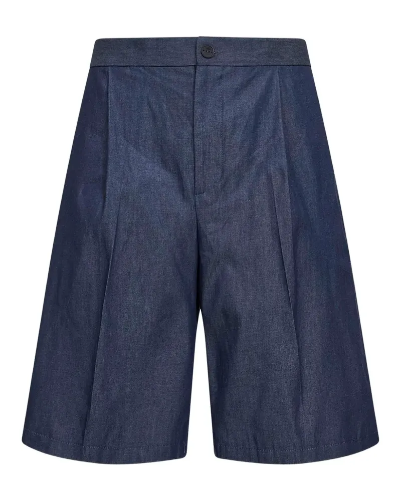 Hevò pleated cotton shorts - Blau Blau